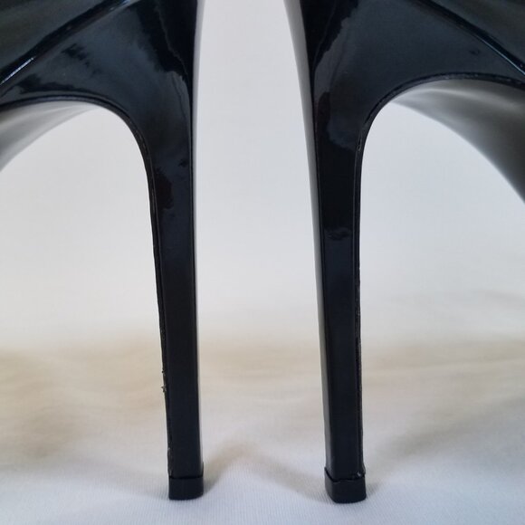 Saint Laurent Black Patent Leather Heels SIZE 36  Dust Bag Pumps 4" Zoe 85 ? - Picture 8 of 17